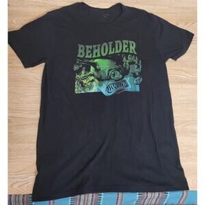 Men's Black Beholder 100% Cotton T-Shirt Size Large Pre-owned